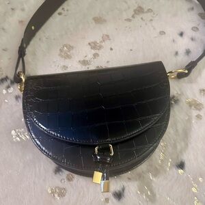 JW PEI | Black Croc-Embossed Crossbody